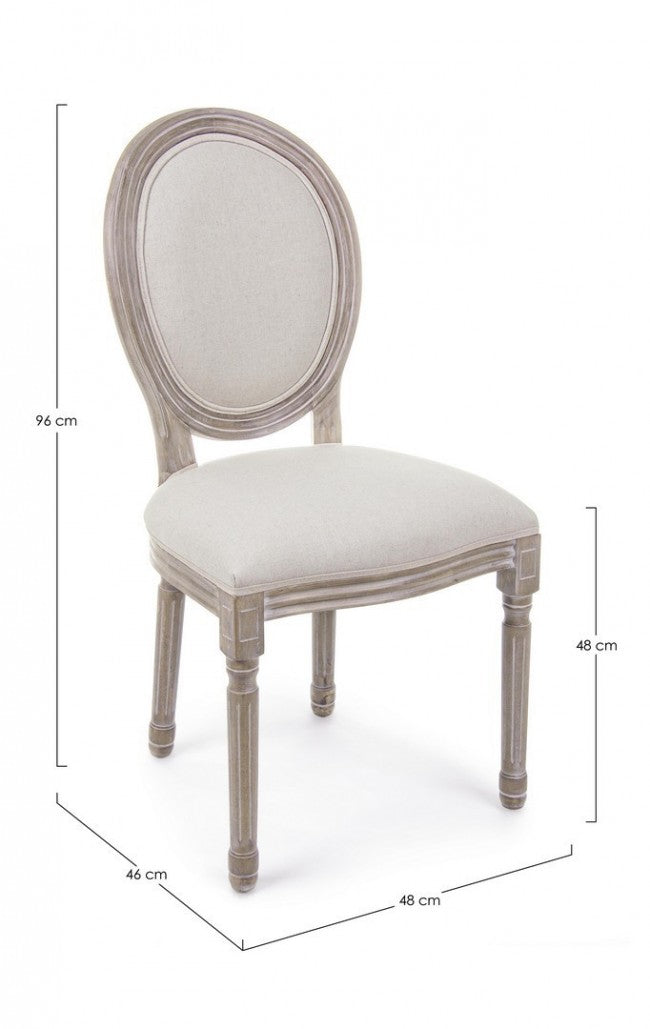 Set 2 Sedie Legno Grigio Vintage da Interno - CAMILLA Colore: Marrone