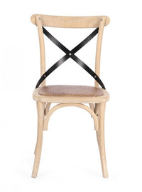 Sedia Legno Naturale Rustica da Interno - CROSS Colore: Marrone chiaro