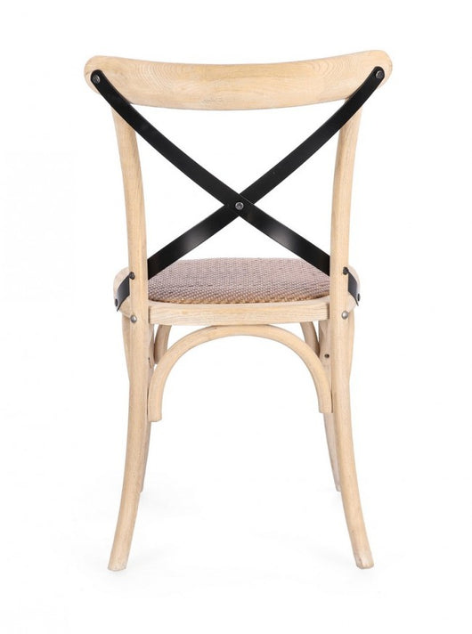 Sedia Legno Naturale Rustica da Interno - CROSS Colore: Marrone chiaro