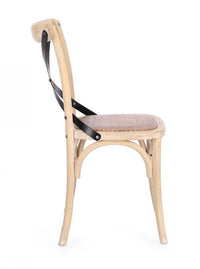 Sedia Legno Naturale Rustica da Interno - CROSS Colore: Marrone chiaro