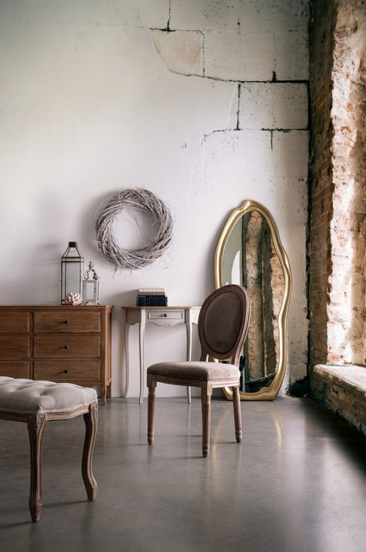 Set 2 Sedie Legno Grigio Vintage da Interno - CAMILLA Colore: Tortora