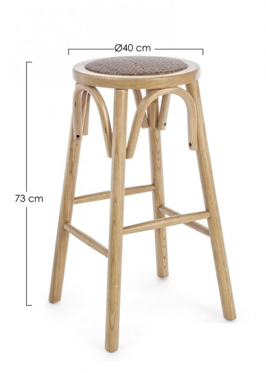 Sgabello Bar Legno Bianco Vintage da Interno - CROSS Colore: Naturale