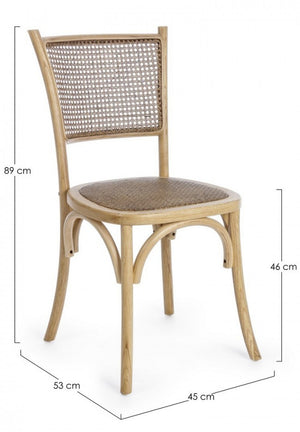 Sedia Legno Bianco Vintage da Interno - CATA Colore: Marrone