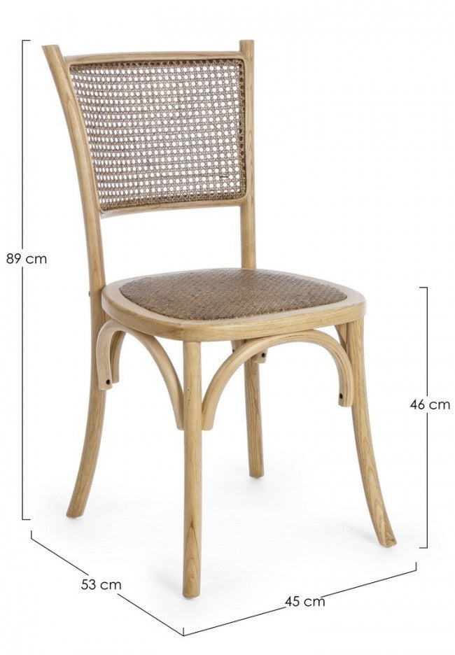 Sedia Legno Bianco Vintage da Interno - CATA Colore: Marrone