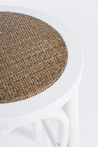 Sgabello Bar Legno Bianco Vintage da Interno - CROSS Colore: Bianco