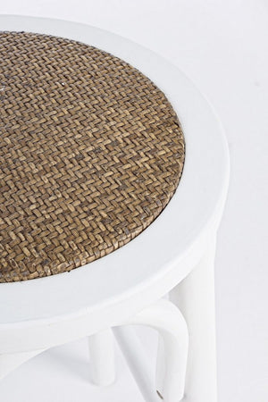 Sgabello Bar Legno Bianco Vintage da Interno - CROSS Colore: Bianco