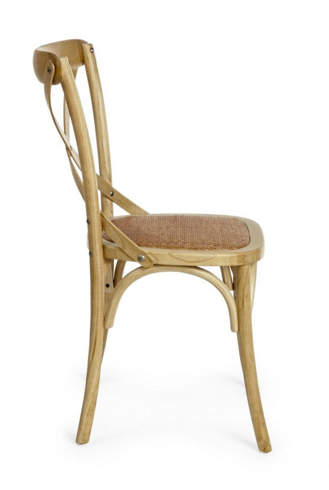 Sedia Legno Naturale Rustica da Interno - CROSS Colore: Tortora