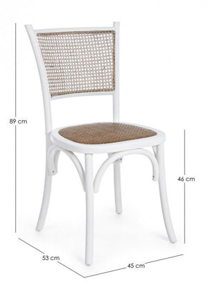 Sedia Legno Bianco Vintage da Interno - CATA Colore: Bianco