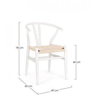 Sedia Legno Marrone Moderna da Interno - DIANA Colore: Bianco