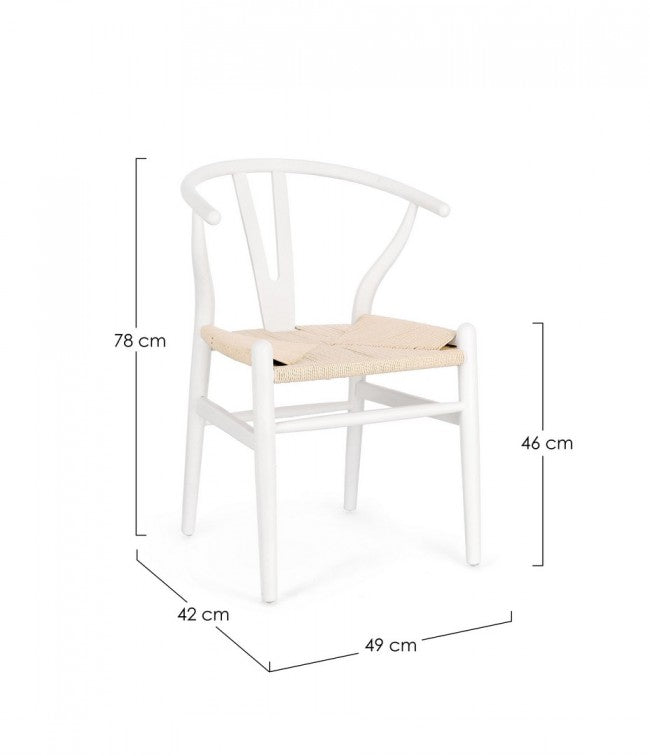 Sedia Legno Marrone Moderna da Interno - DIANA Colore: Bianco