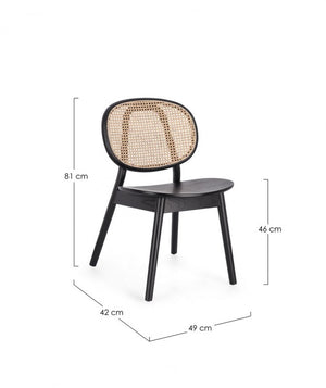 Sedia Legno Nero Moderna da Interno - ELOISE Colore: Nero