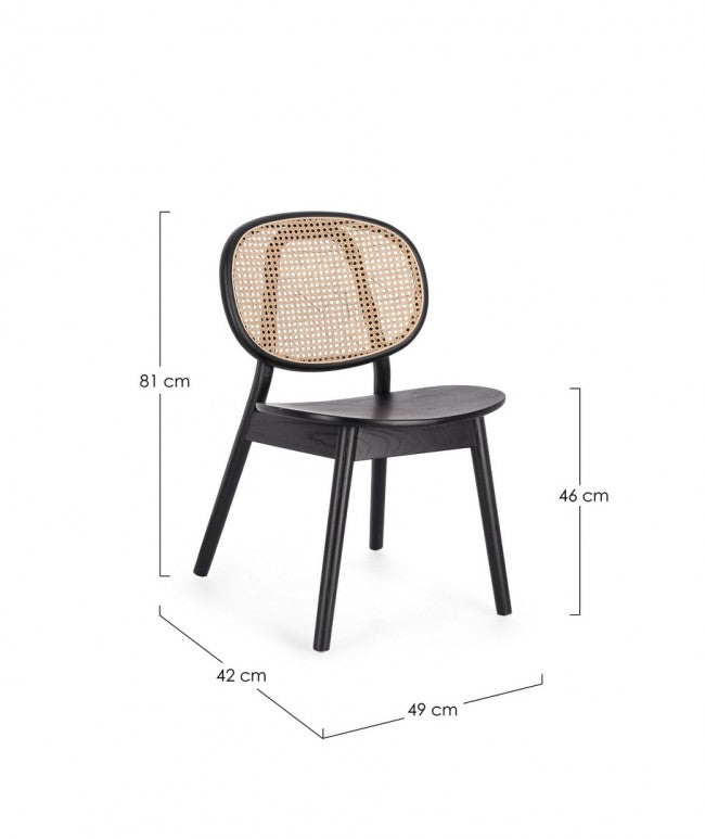 Sedia Legno Nero Moderna da Interno - ELOISE Colore: Nero