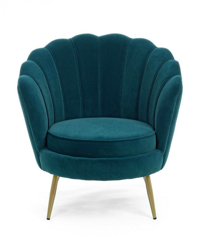 Poltrona in Velluto Grigio Moderno da Interno - GISELLE Colore: Blu