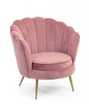 Poltrona in Velluto Grigio Moderno da Interno - GISELLE Colore: Rosa