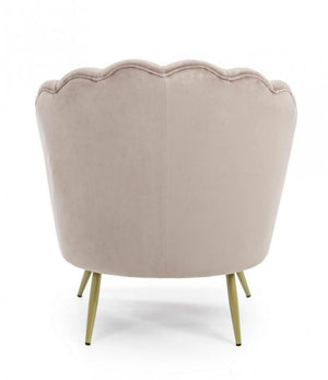 Poltrona in Velluto Grigio Moderno da Interno - GISELLE Colore: Grigio