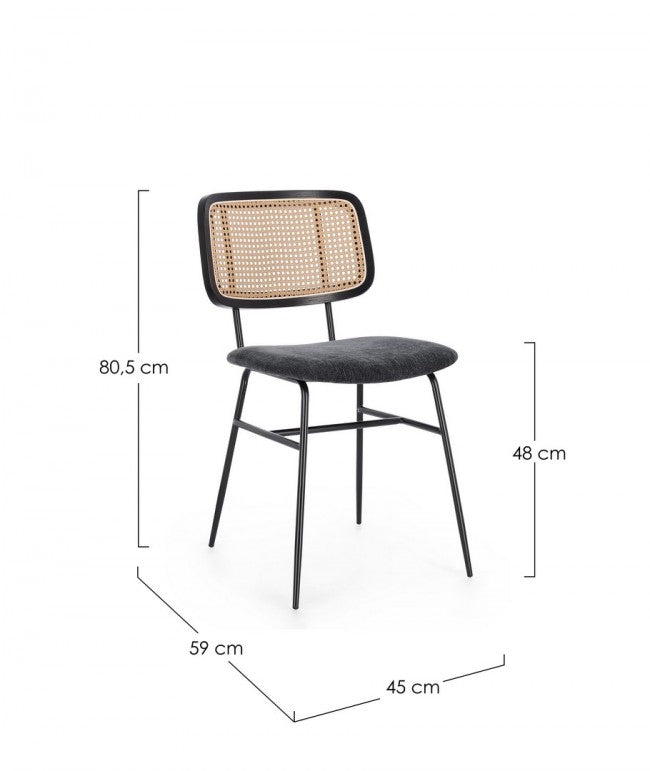 Set 2 Sedie in Fibra Sintetica Grigio Industriale da Interno - VIVIANA Colore: Grigio
