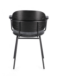 Set 2 Sedie con Braccioli Tessuto Grigio Moderno da Interno - VIVIANA Colore: Grigio scuro