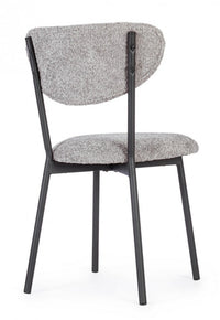 Set 2 Sedie Tessuto Grigio Moderno da Interno - BEATRICE Colore: Grigio