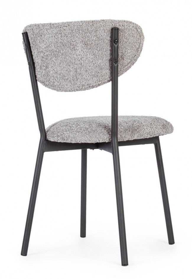 Set 2 Sedie Tessuto Grigio Moderno da Interno - BEATRICE Colore: Grigio