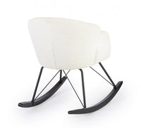 Poltrona Dondolo Tessuto Viola Stile Scandinavo da Interni - LANCE Colore: Bianco