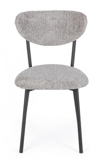 Set 2 Sedie Tessuto Grigio Moderno da Interno - BEATRICE Colore: Grigio
