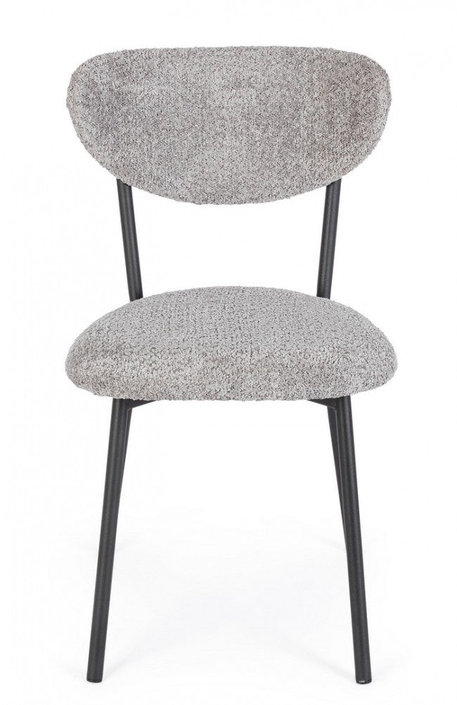 Set 2 Sedie Tessuto Grigio Moderno da Interno - BEATRICE Colore: Grigio