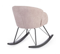 Poltrona Dondolo Tessuto Viola Stile Scandinavo da Interni - LANCE Colore: Rosa