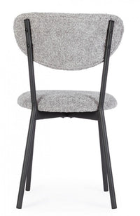 Set 2 Sedie Tessuto Grigio Moderno da Interno - BEATRICE Colore: Grigio