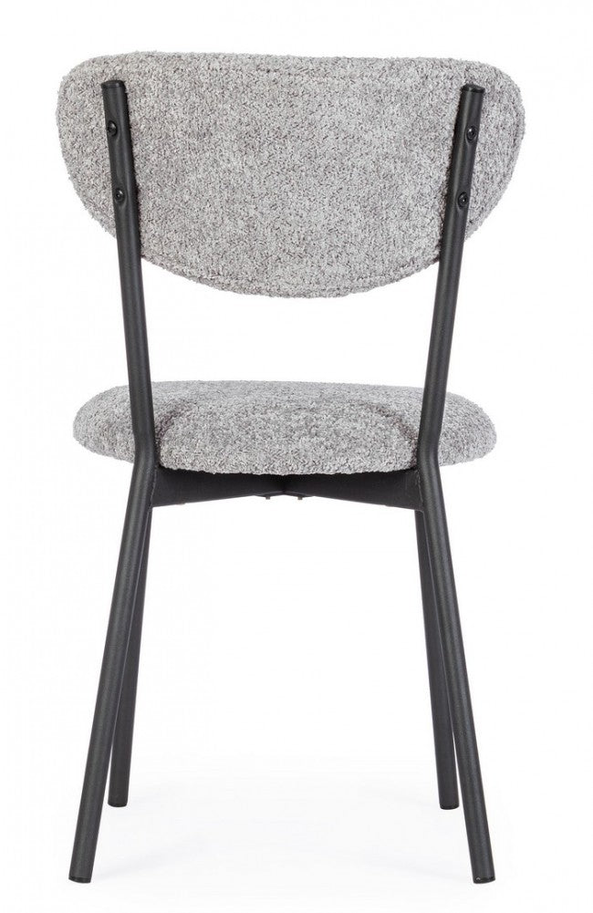 Set 2 Sedie Tessuto Grigio Moderno da Interno - BEATRICE Colore: Grigio