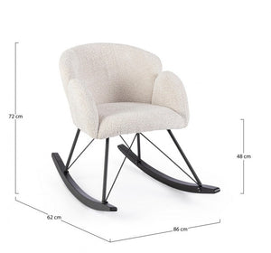 Poltrona Dondolo Tessuto Viola Stile Scandinavo da Interni - LANCE Colore: Marrone