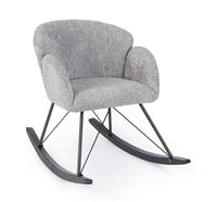 Poltrona Dondolo Tessuto Viola Stile Scandinavo da Interni - LANCE Colore: Grigio