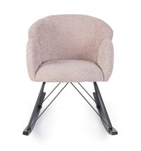 Poltrona Dondolo Tessuto Viola Stile Scandinavo da Interni - LANCE Colore: Rosa