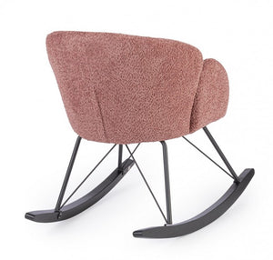 Poltrona Dondolo Tessuto Viola Stile Scandinavo da Interni - LANCE Colore: Viola