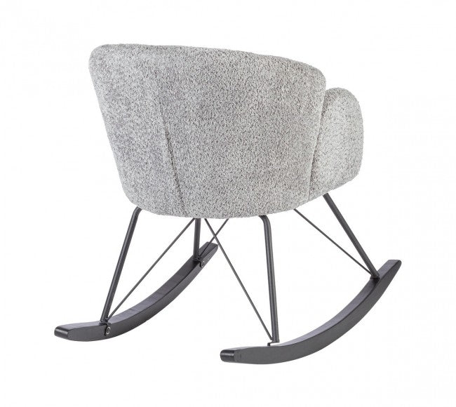 Poltrona Dondolo Tessuto Viola Stile Scandinavo da Interni - LANCE Colore: Grigio