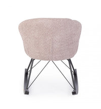 Poltrona Dondolo Tessuto Viola Stile Scandinavo da Interni - LANCE Colore: Rosa