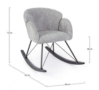 Poltrona Dondolo Tessuto Viola Stile Scandinavo da Interni - LANCE Colore: Grigio