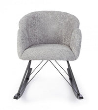 Poltrona Dondolo Tessuto Viola Stile Scandinavo da Interni - LANCE Colore: Grigio