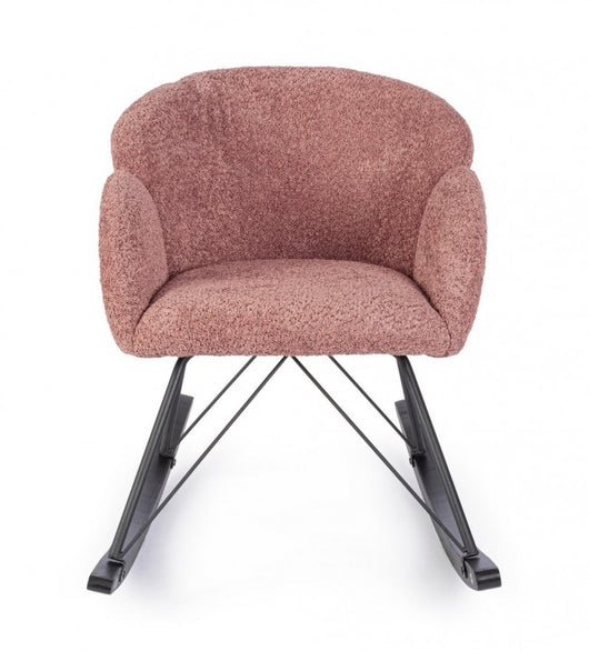 Poltrona Dondolo Tessuto Viola Stile Scandinavo da Interni - LANCE Colore: Viola