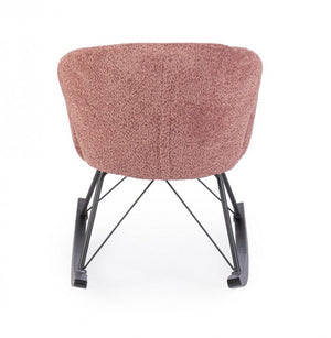 Poltrona Dondolo Tessuto Viola Stile Scandinavo da Interni - LANCE Colore: Viola