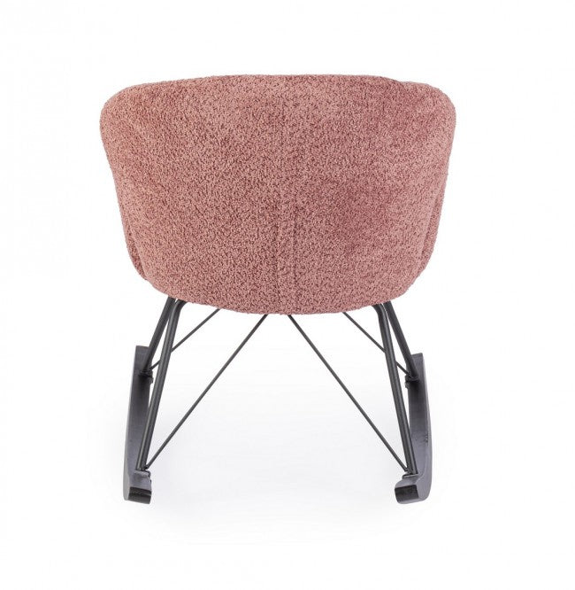 Poltrona Dondolo Tessuto Viola Stile Scandinavo da Interni - LANCE Colore: Viola