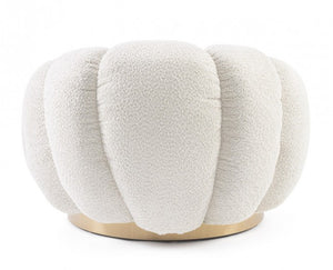 Poltrona Bouclé Bianco Moderno da Interno - RACHEL Colore: Naturale