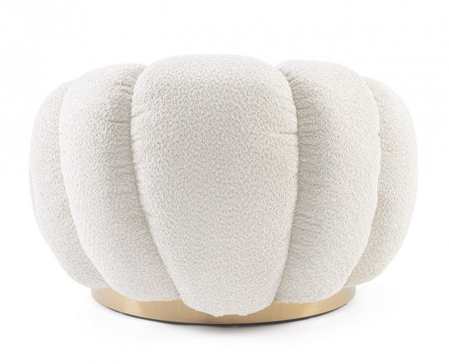 Poltrona Bouclé Bianco Moderno da Interno - RACHEL Colore: Naturale