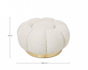 Pouf in Bouclé Naturale Moderno da Interno - RACHEL Colore: Naturale