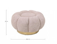 Pouf in Bouclé Naturale Moderno da Interno - RACHEL Colore: Rosa