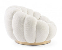 Poltrona Bouclé Bianco Moderno da Interno - RACHEL Colore: Naturale