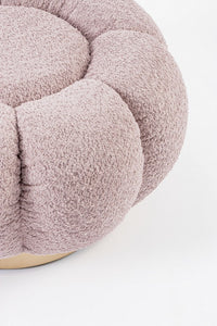 Pouf in Bouclé Naturale Moderno da Interno - RACHEL Colore: Rosa