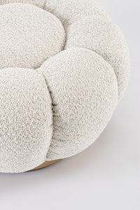 Pouf in Bouclé Naturale Moderno da Interno - RACHEL Colore: Naturale