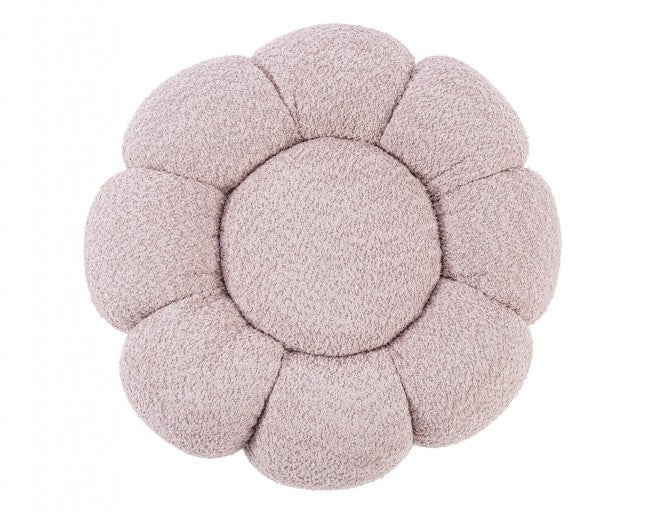 Pouf in Bouclé Naturale Moderno da Interno - RACHEL Colore: Rosa