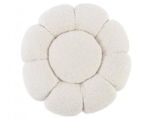 Pouf in Bouclé Naturale Moderno da Interno - RACHEL Colore: Naturale