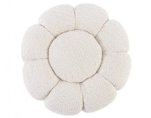 Pouf in Bouclé Naturale Moderno da Interno - RACHEL Colore: Naturale
